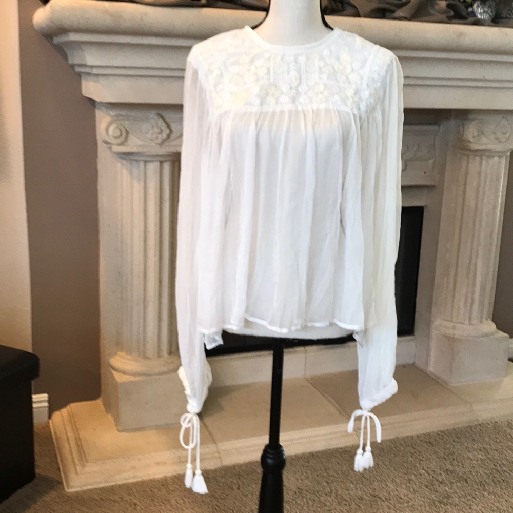 Free People Retro Sheer Blouse - Picture 2 of 7